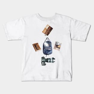 Travel Watercolor Art Kids T-Shirt